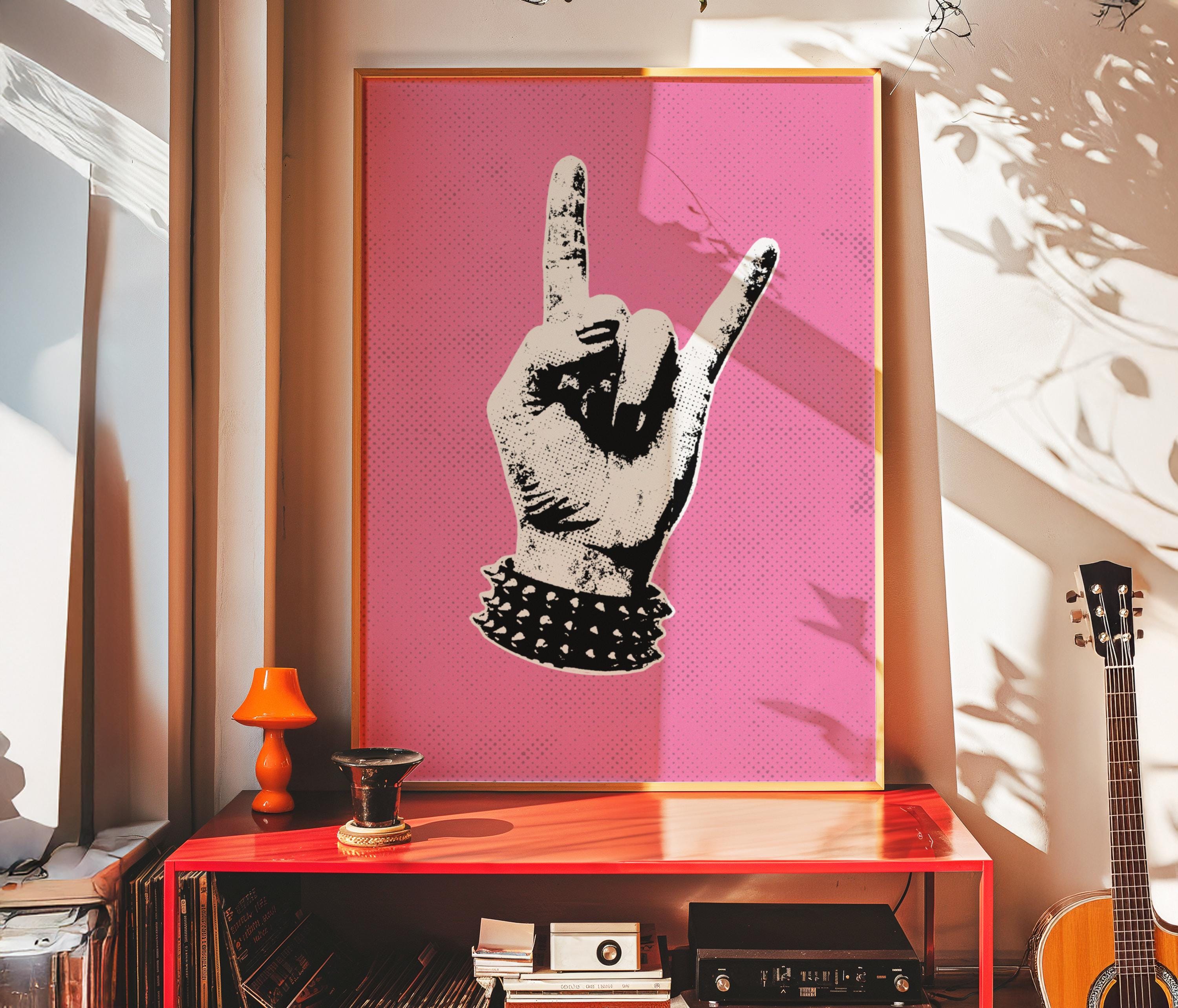 Rock Hand Gesture Art Print