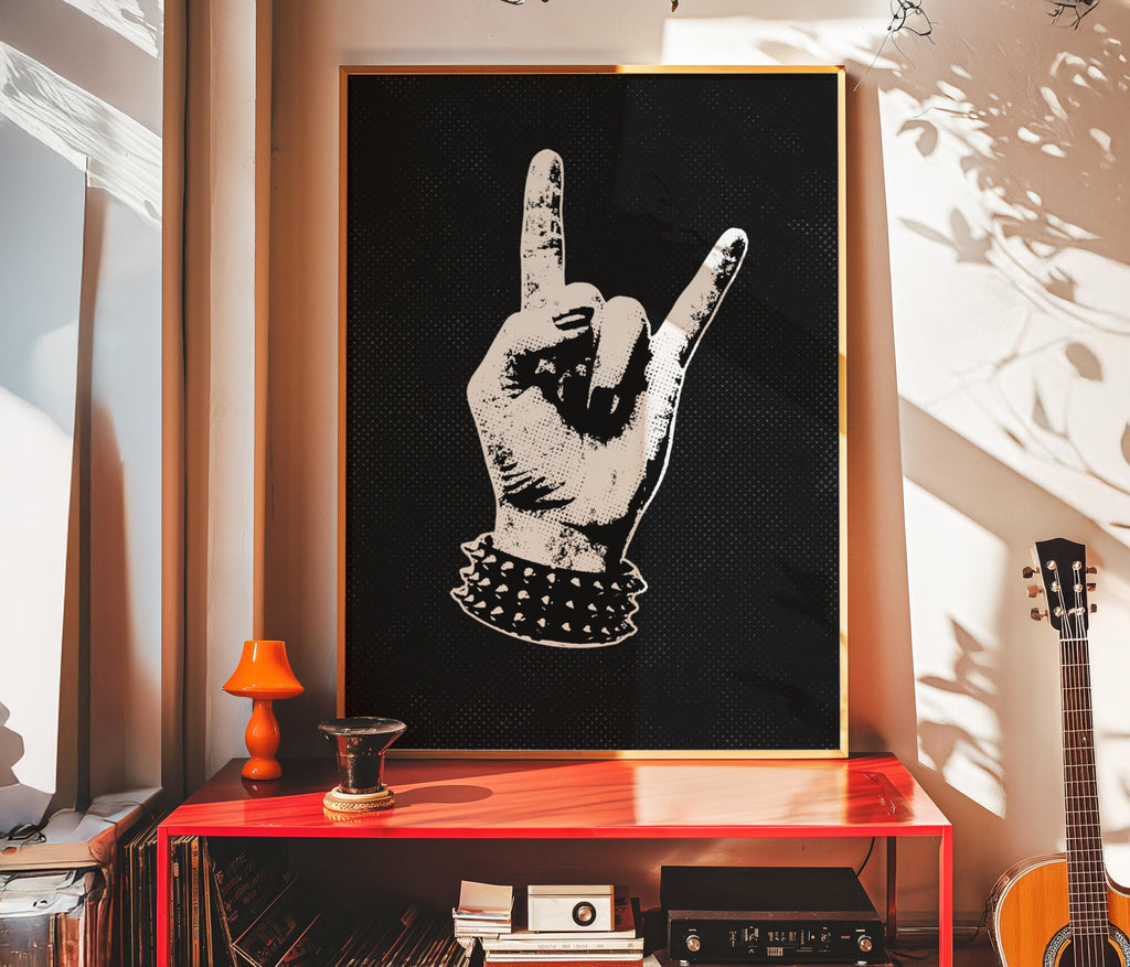 Rock Hand Gesture Art Print