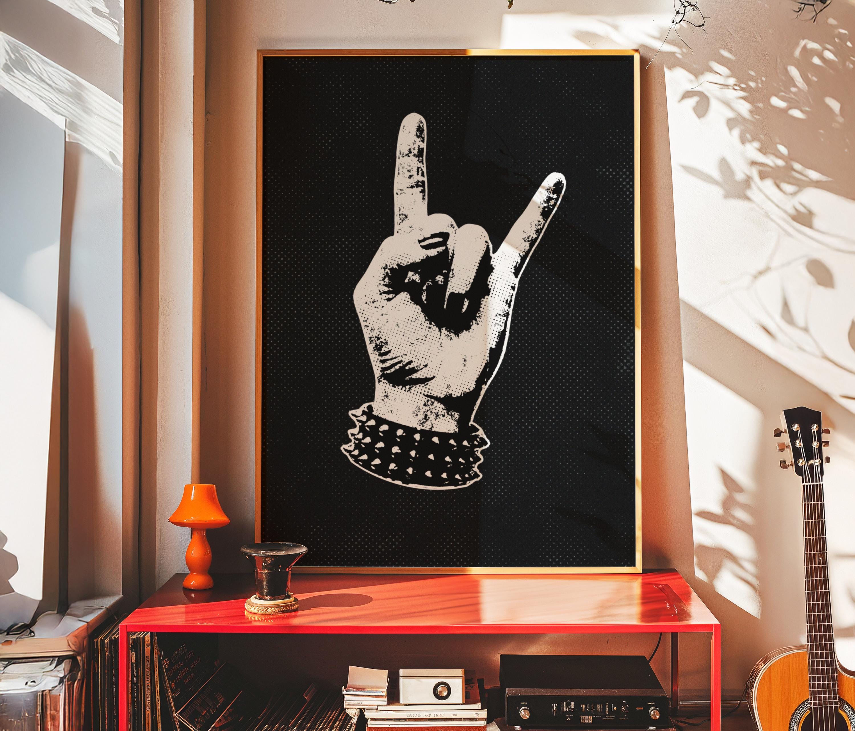 Rock Hand Gesture Art Print