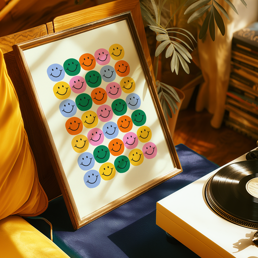 Smiley Faces Print