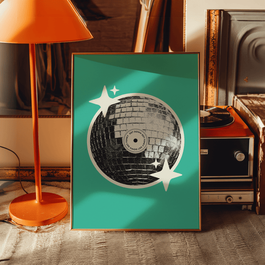 Get Down, Get Funky - Vinyl Mirror Ball Print
