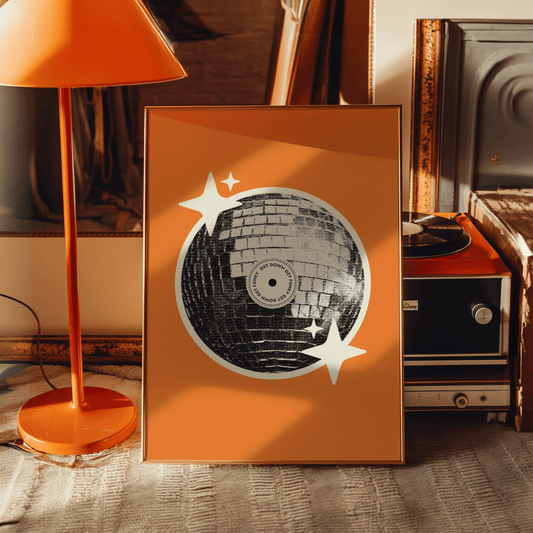 Get Down, Get Funky - Vinyl Mirror Ball Print