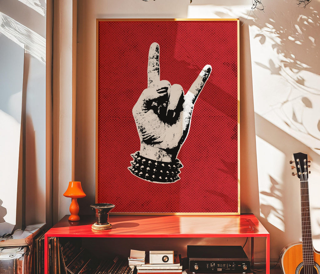 Rock Hand Gesture Art Print
